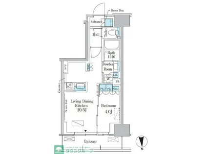 パークアクシス新宿百人町(1LDK/7階)の間取り写真