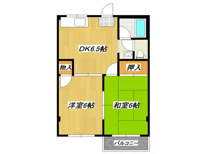 ハイム高城(2DK/2階)の間取り写真