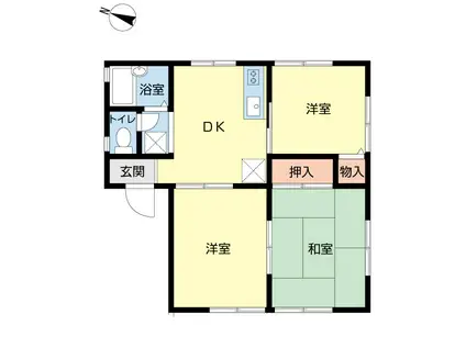 ピュアブルックII(3DK/1階)の間取り写真