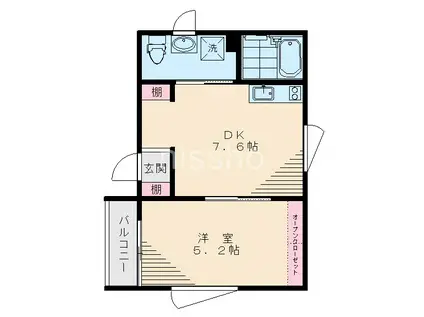 ゼフィロス(1DK/2階)の間取り写真