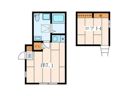 プリマ南太田(ワンルーム/1階)の間取り写真