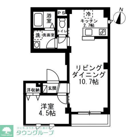 アベニール柏木(1LDK/1階)の間取り写真