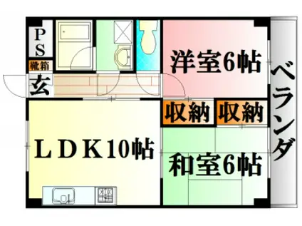 ハーシオンフルタII(2LDK/5階)の間取り写真