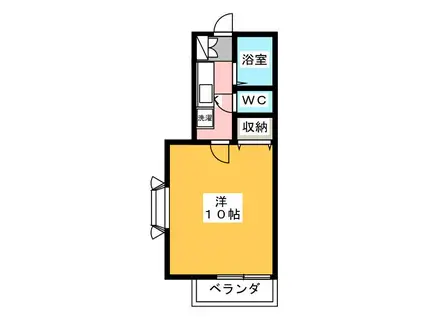 シャトル和貴(1K/2階)の間取り写真