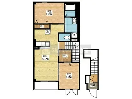 ボンヌール雅(2LDK/2階)の間取り写真