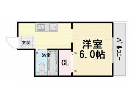 ベラーノ高石(1K/1階)の間取り写真