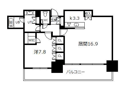 プレミスト旭川ザ・タワー602(1LDK/6階)の間取り写真
