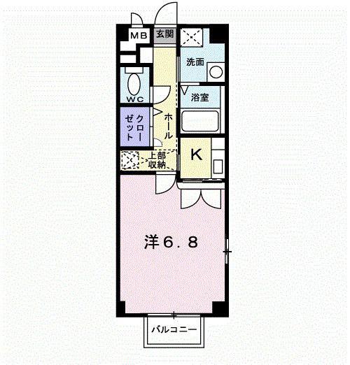 ブローテY.S(1K/2階)の間取り写真