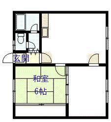 エステート宮下26A・B(2DK/3階)の間取り写真
