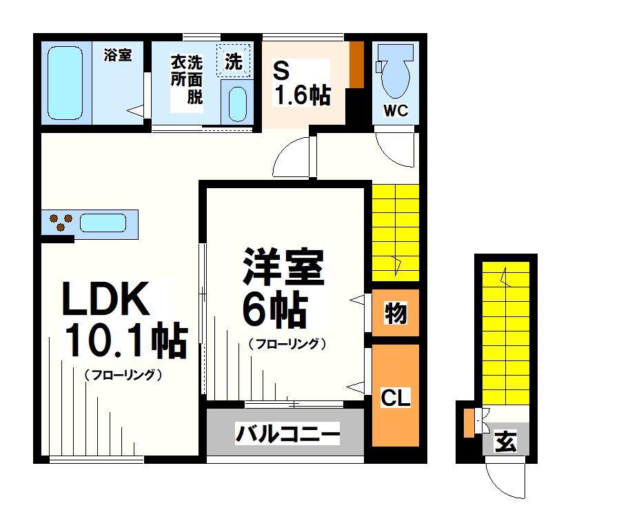 ブリランテ(1SLDK/2階)の間取り写真