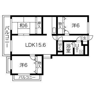 アメニティライフ小笹(3LDK/4階)の間取り写真