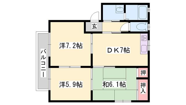 シャーメゾン寿 八番館(3DK/2階)の間取り写真