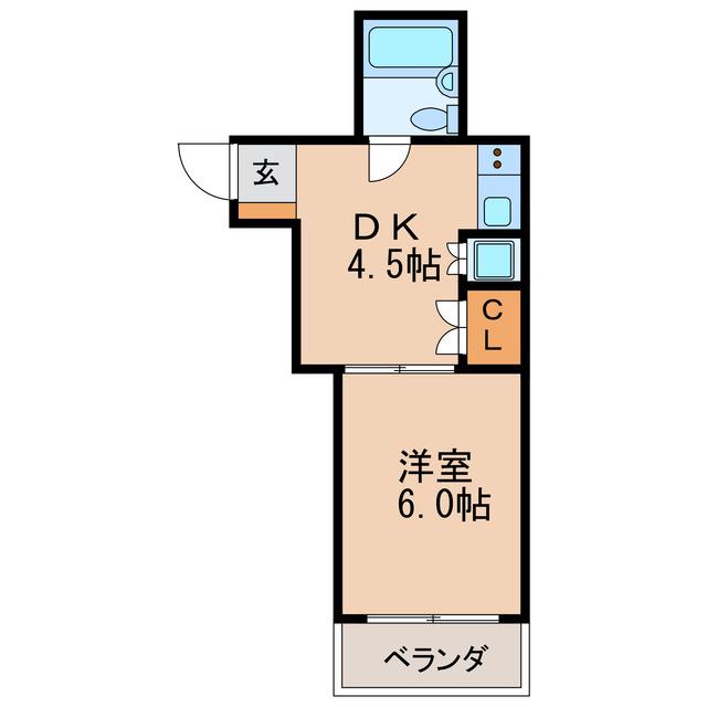 藤田ビル(1DK/3階)の間取り写真
