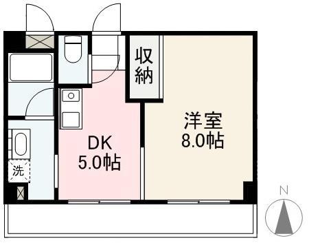 HOSOKAWA BUILD(1DK/5階)の間取り写真