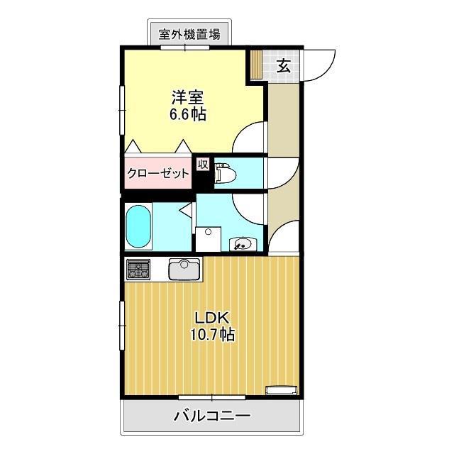 ザ・ハウス2(1LDK/1階)の間取り写真