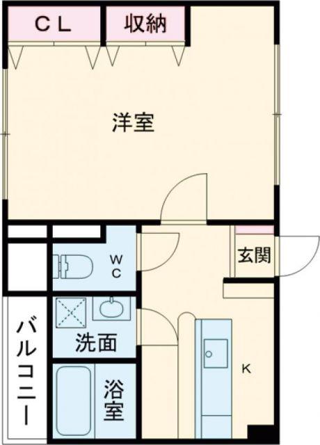 サンライズ西(1K/2階)の間取り写真