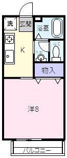 ハイツマライカ(1K/2階)の間取り写真