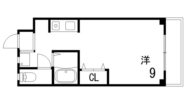 竹園マンション(1K/2階)の間取り写真