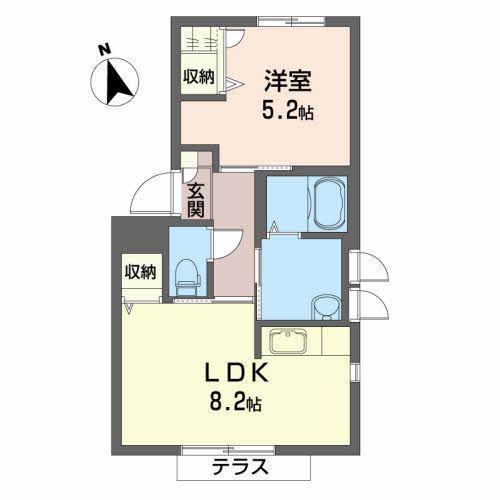 桜田東シャーメゾンA(1LDK/1階)の間取り写真