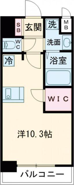 プレサンス新神戸駅前(ワンルーム/2階)の間取り写真