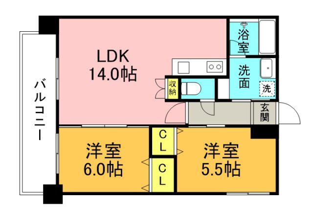 SAKURA PARK(2LDK/8階)の間取り写真