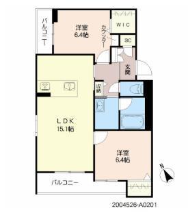 シャーメゾン日之出(2LDK/3階)の間取り写真