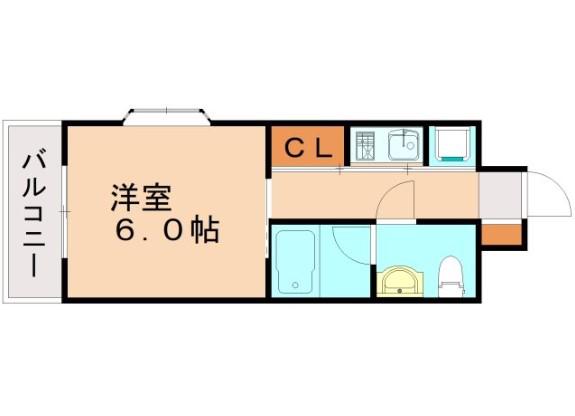 スパークリングタワー西門橋(1K/8階)の間取り写真
