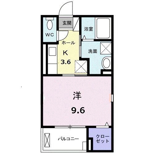 GRANDE MUKAI VI(1K/2階)の間取り写真