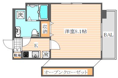 PONDMUM SUMIYOSHI(1K/3階)の間取り写真