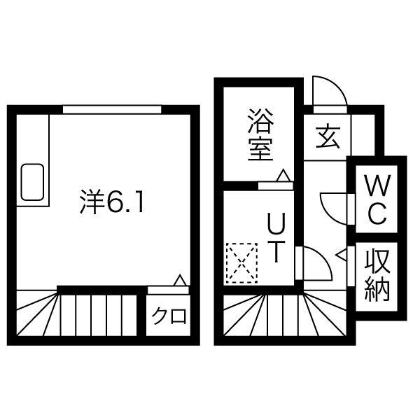 LECOCON岩塚(ワンルーム/1階)の間取り写真