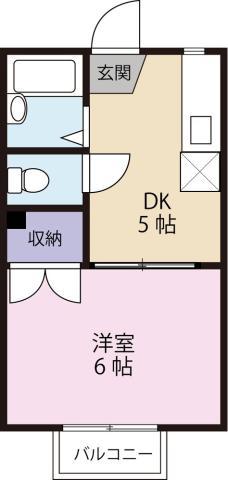 セジュール(1DK/2階)の間取り写真