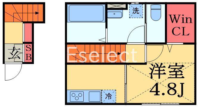 ナリトモ誉田A(1K/2階)の間取り写真