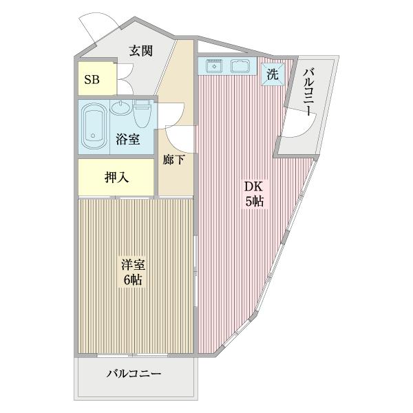 ブルーシャンピア芝川(1DK/3階)の間取り写真