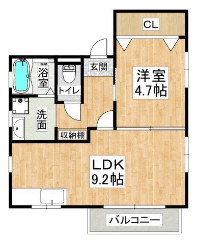 メゾン垂水(1LDK/3階)の間取り写真