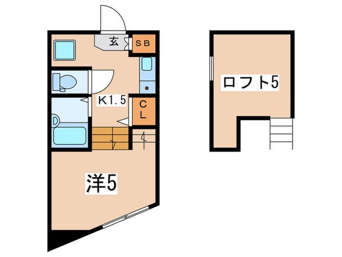 ステージ上鶴間本町(1K/2階)の間取り写真