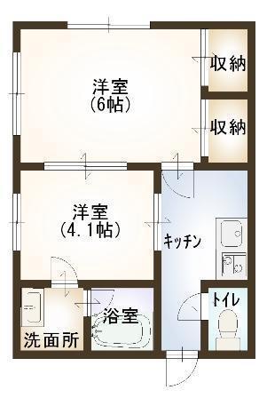 コーポTOMO(2K/2階)の間取り写真