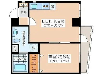 羽根木ハウジングII(1LDK/2階)の間取り写真