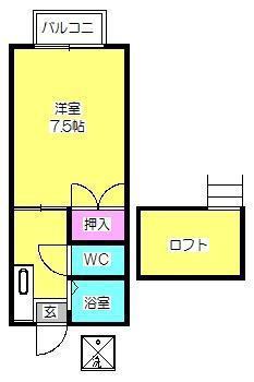 アートインロングキャニオン(1K/1階)の間取り写真
