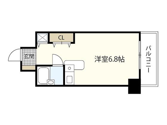 ダイアパレス皆実町弐番館(ワンルーム/6階)の間取り写真