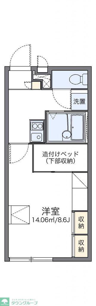 レオパレス壽B(1K/1階)の間取り写真