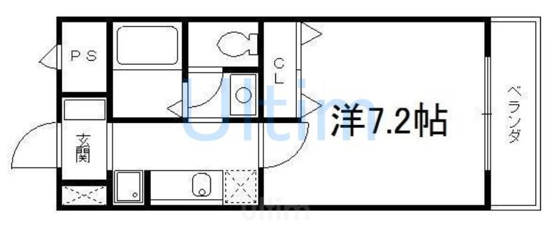 アーバンコート・まはたぎ(1K/4階)の間取り写真
