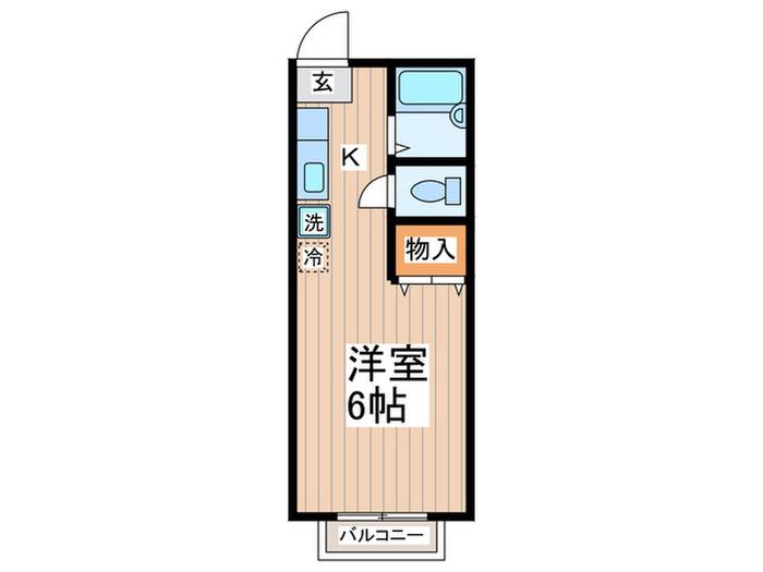 マコト東府中ハイツ(1K/2階)の間取り写真