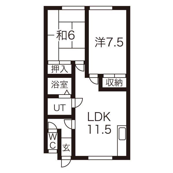 コーポあすなろV(2LDK/2階)の間取り写真