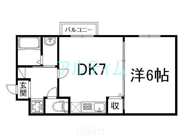 フォルトゥーナ中堂寺(1DK/3階)の間取り写真