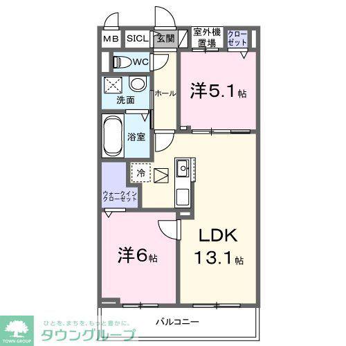 コスモステラス イースト(2LDK/1階)の間取り写真
