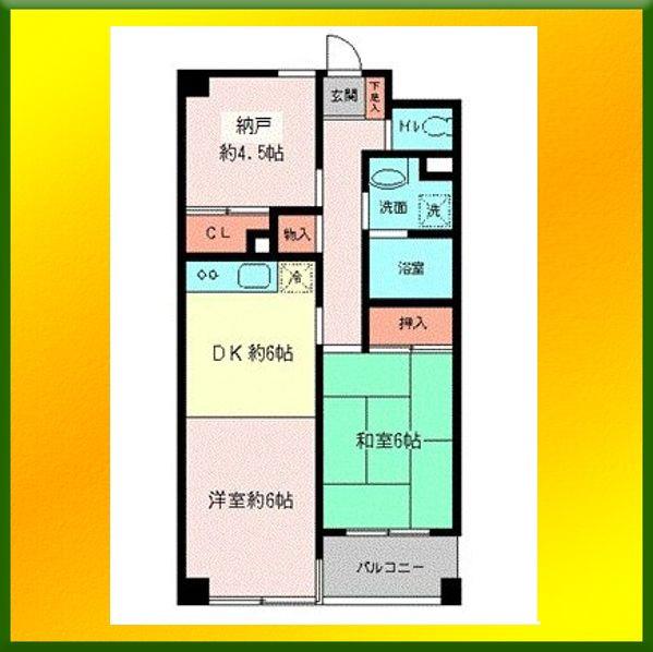K HOUSE 1(2SDK/4階)の間取り写真