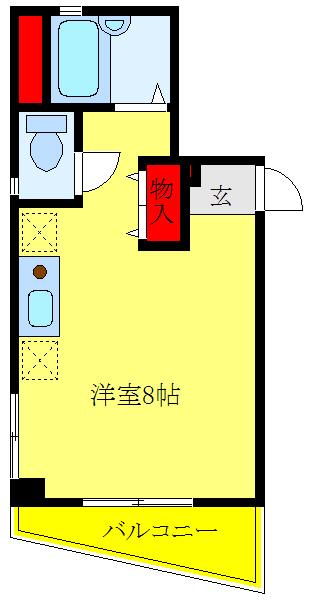 ボナール三ノ輪(ワンルーム/5階)の間取り写真