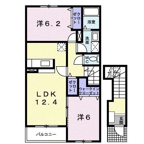 がーでんはうすY I(2LDK/2階)の間取り写真