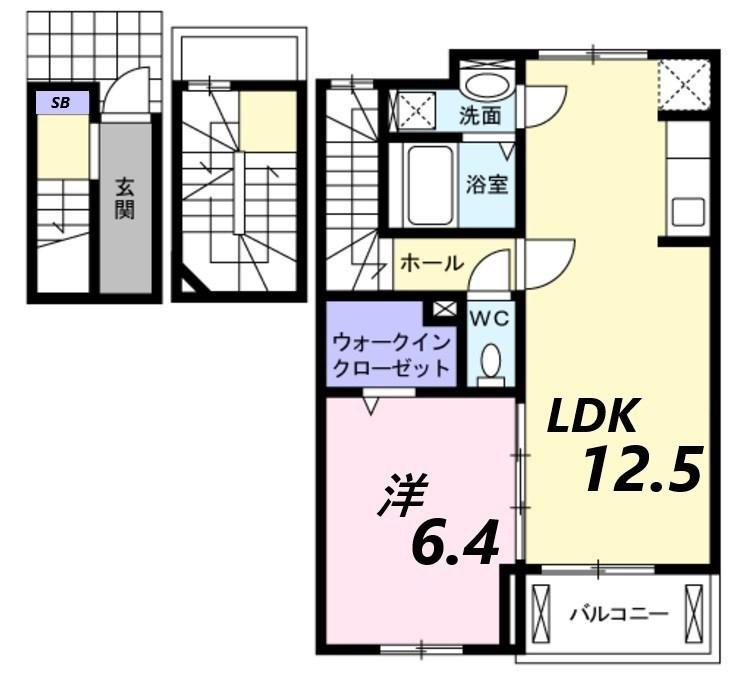 アニメート ミキ(1LDK/3階)の間取り写真