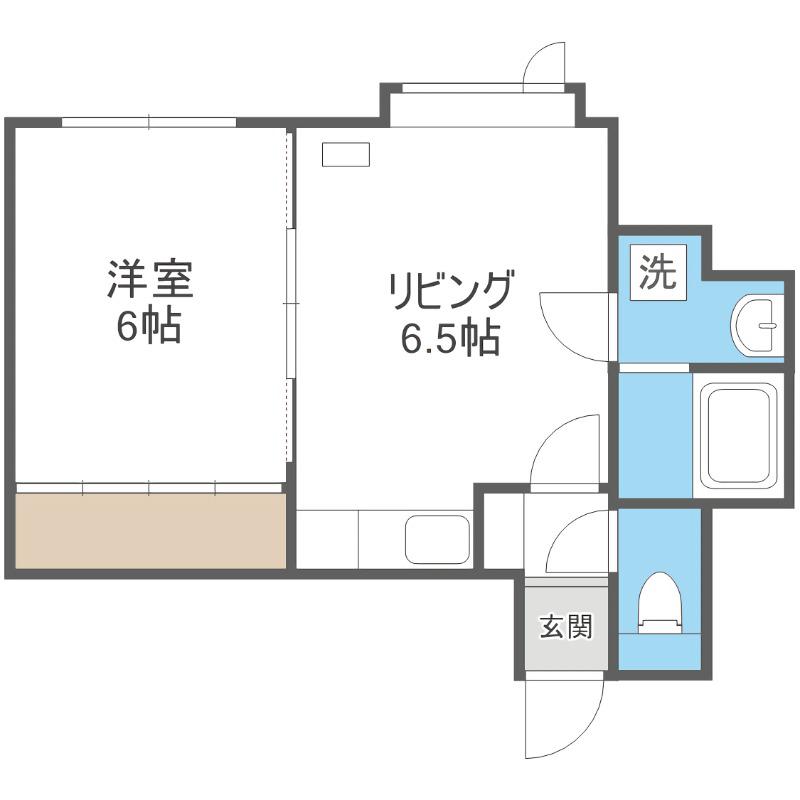 シンフォニックガーデン東札幌(1DK/1階)の間取り写真